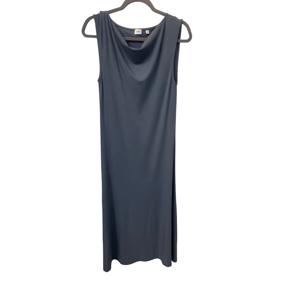Wilfred NWOT Aritzia Cowl Neck Sleeveless Midi Dress.Granite Blue. Womens Medium